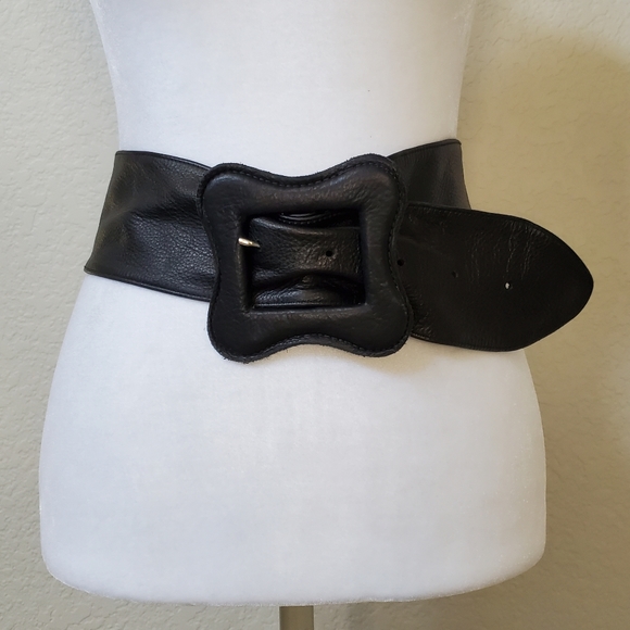 B-Low the Belt Accessories - B-Low the Belt, Genuine Leather Belt, Black, Large Buckle, 37" End to End, NEW